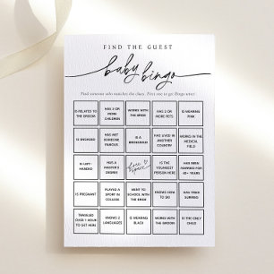 Minimalistisch Suchen Sie die Baby Bingo Game Card Einladung