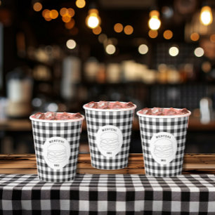 Minimalistisch Summer GRILLEN Schwarz-weiß Buffalo Pappbecher