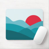 Minimalistisch Sun Aquamarin Blue Mousepad (Mit Mouse)