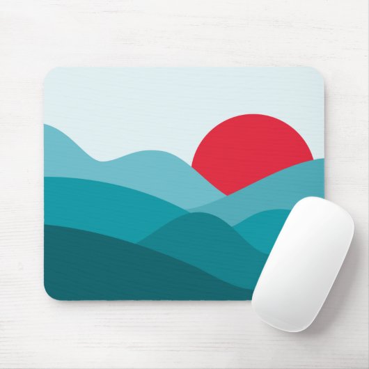 Minimalistisch Sun Aquamarin Blue Mousepad (Mit Mouse)