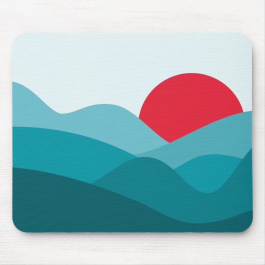 Minimalistisch Sun Aquamarin Blue Mousepad (Vorne)