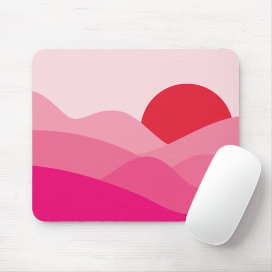 Minimalistisch Sun Mulberry Pink Mousepad (Mit Mouse)