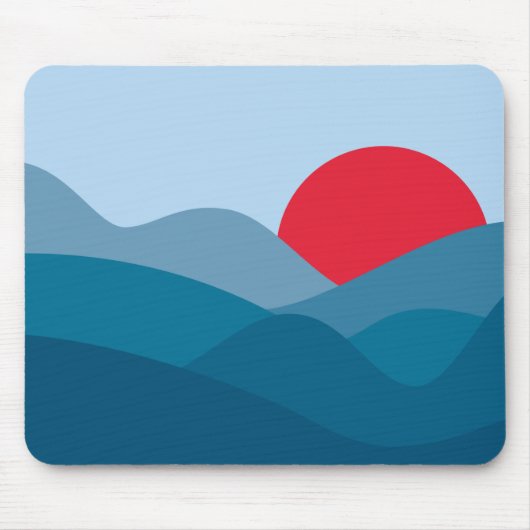 Minimalistisch Sun Preußisch Blue Mousepad (Vorne)