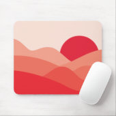 Minimalistisch Sun Red Mousepad (Mit Mouse)