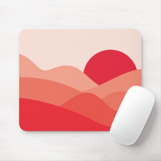 Minimalistisch Sun Red Mousepad (Mit Mouse)