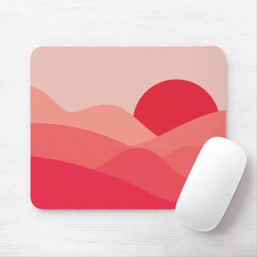 Minimalistisch Sun Rose Red Mousepad (Mit Mouse)
