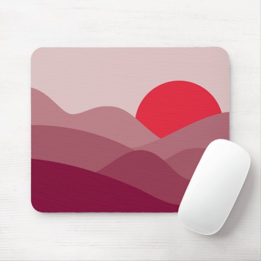 Minimalistisch Sun Rosewood Pink Mousepad (Mit Mouse)