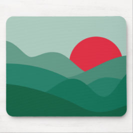 Minimalistisch Sun Sacramento Green Mousepad