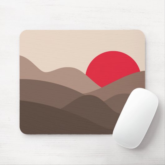 Minimalistisch Sun Saddle Brown Mousepad (Mit Mouse)