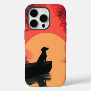 Minimalistisch Sunset Black Labrador Hund iPhone 16 Pro Hülle