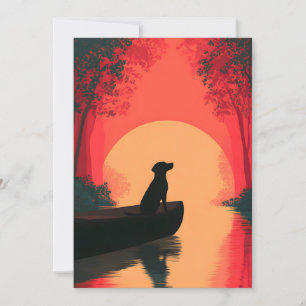 Minimalistisch Sunset Black Labrador Hund Feiertagskarte