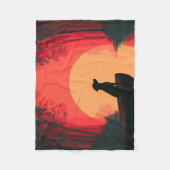 Minimalistisch Sunset Black Labrador Hund Fleecedecke (Vorderseite)