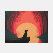 Minimalistisch Sunset Black Labrador Hund Fußmatte (Vorderseite)