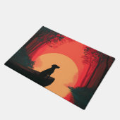 Minimalistisch Sunset Black Labrador Hund Fußmatte (Schrägansicht)