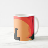 Minimalistisch Sunset Black Labrador Hund Kaffeetasse (VorderseiteRechts)