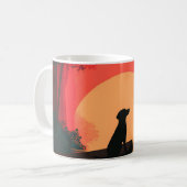 Minimalistisch Sunset Black Labrador Hund Kaffeetasse (Vorderseite Links)