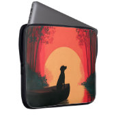 Minimalistisch Sunset Black Labrador Hund Laptopschutzhülle (Vorne Rechts)