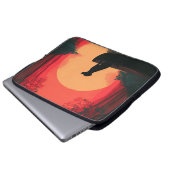 Minimalistisch Sunset Black Labrador Hund Laptopschutzhülle (Vorne Knopf)