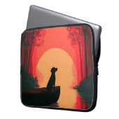 Minimalistisch Sunset Black Labrador Hund Laptopschutzhülle (Vorderseite Links)