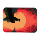 Minimalistisch Sunset Black Labrador Hund Magnet (Horizontal)