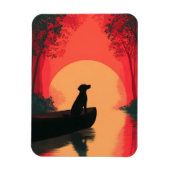 Minimalistisch Sunset Black Labrador Hund Magnet (Vertikal)