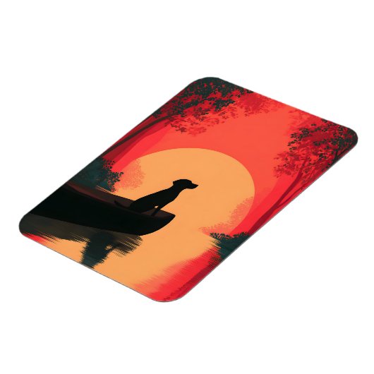 Minimalistisch Sunset Black Labrador Hund Magnet (Linke Seite)
