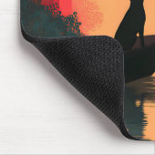 Minimalistisch Sunset Black Labrador Hund Mousepad (Ecke)