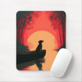 Minimalistisch Sunset Black Labrador Hund Mousepad (Mit Mouse)