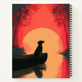 Minimalistisch Sunset Black Labrador Hund Notizblock (Rückseite)