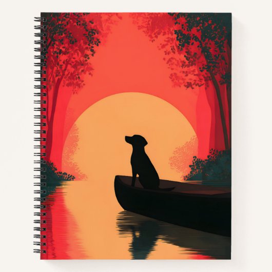 Minimalistisch Sunset Black Labrador Hund Notizblock (Vorderseite)