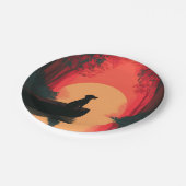 Minimalistisch Sunset Black Labrador Hund Pappteller (Schrägansicht)