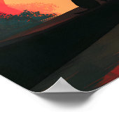 Minimalistisch Sunset Black Labrador Hund Poster (Ecke)