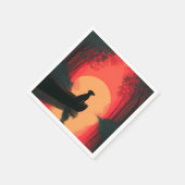 Minimalistisch Sunset Black Labrador Hund Serviette (Ecke)