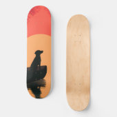 Minimalistisch Sunset Black Labrador Hund Skateboard (Vorderseite)