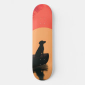 Minimalistisch Sunset Black Labrador Hund Skateboard (Vorderseite)
