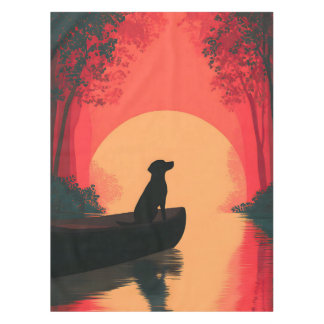 Minimalistisch Sunset Black Labrador Hund Tischdecke