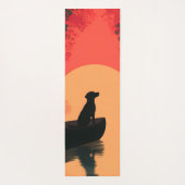 Minimalistisch Sunset Black Labrador Hund Yogamatte (Rückseite)