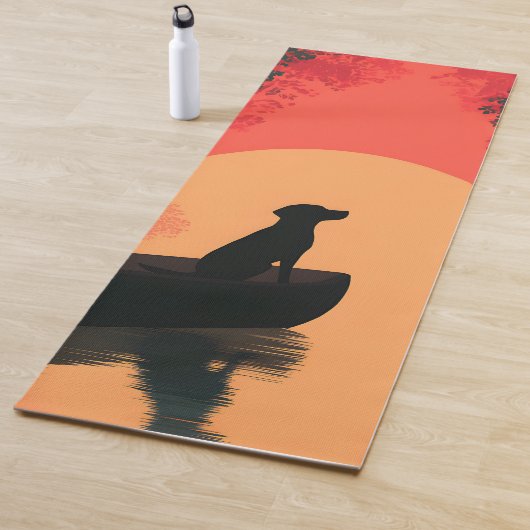 Minimalistisch Sunset Black Labrador Hund Yogamatte (Beispiel)