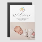 Minimalistisch Sunshine Boy Foto Geburtsankündigun Magnetkarte (Vorne/Hinten)