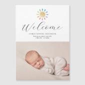 Minimalistisch Sunshine Boy Foto Geburtsankündigun Magnetkarte (Vorderseite)