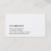 Minimalistisch Sushi Japanischer Koch Catering Visitenkarte (Rückseite)