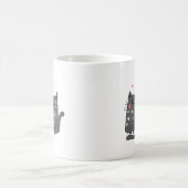 Minimalistisch süßes, spielerisches Zwei-Graues Ka Kaffeetasse (Mittel)
