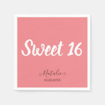 Minimalistisch Sweet 16 Party Napkins