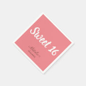 Minimalistisch Sweet 16 Party Napkins Serviette (Ecke)