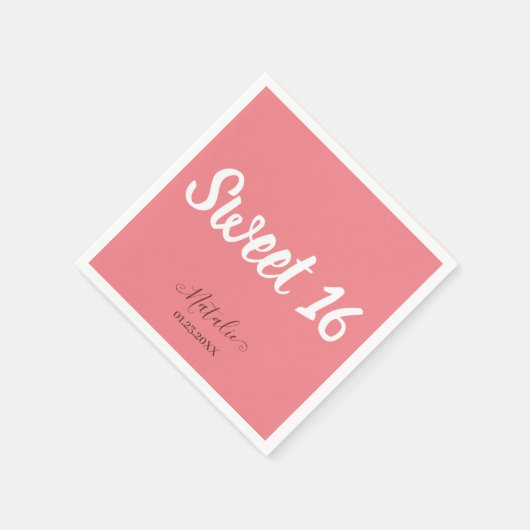 Minimalistisch Sweet 16 Party Napkins Serviette (Ecke)