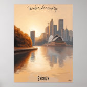 Minimalistisch Sydney Skyline - Australische sanft Poster (Vorne)