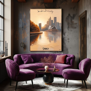 Minimalistisch Sydney Skyline - Australische sanft Poster