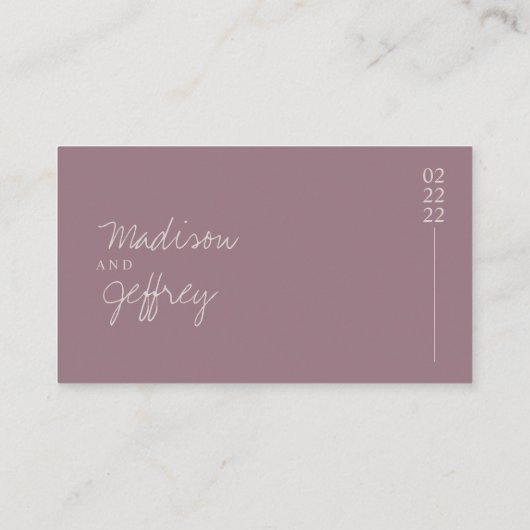 Minimalistisch Tan Mauve Blush Pink Earth Tone Enc Begleitkarte (Rückseite)