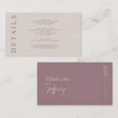 Minimalistisch Tan Mauve Blush Pink Earth Tone Enc Begleitkarte (Vorne/Hinten)