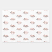 Minimalistisch Tante Baby Pink Pinselstrich Pinsel Geschenkpapier Set (Vorderseite 3)